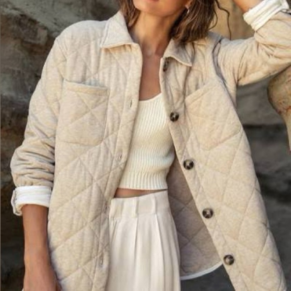 Z Supply Beige Quilted Jacket